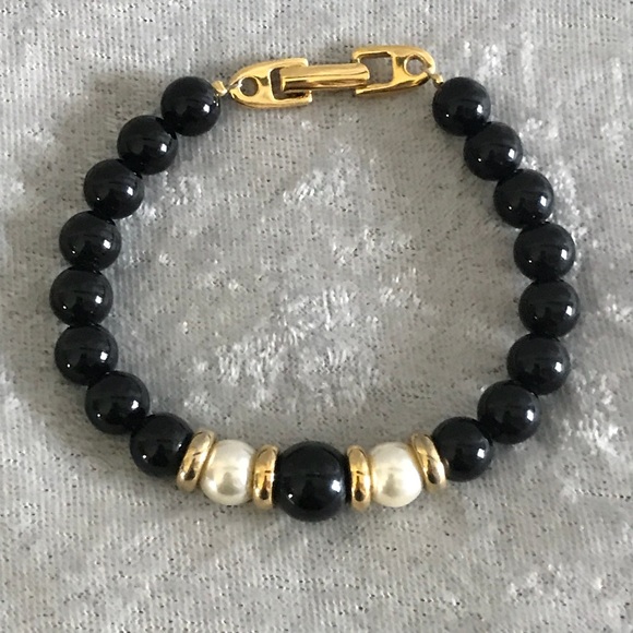 Napier Jewelry - Vintage Napier black white gold bracelet